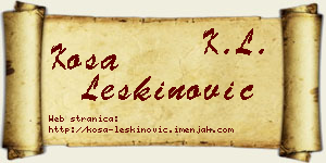 Kosa Leškinović vizit kartica